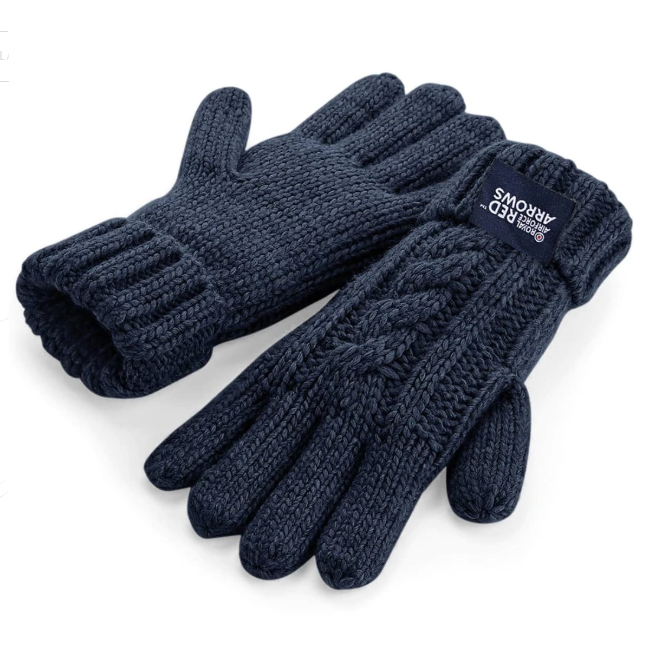 Red Arrows Cable Knit Gloves - Navy - RAFATRAD