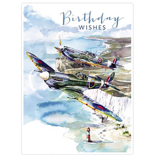 Spitfire Birthday Wishes Birthday Card - RAFATRAD