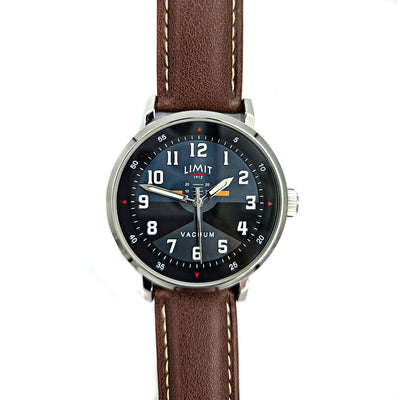 Limit Pilot Brown Leather Silver Dial Mens Watch - RAFATRAD