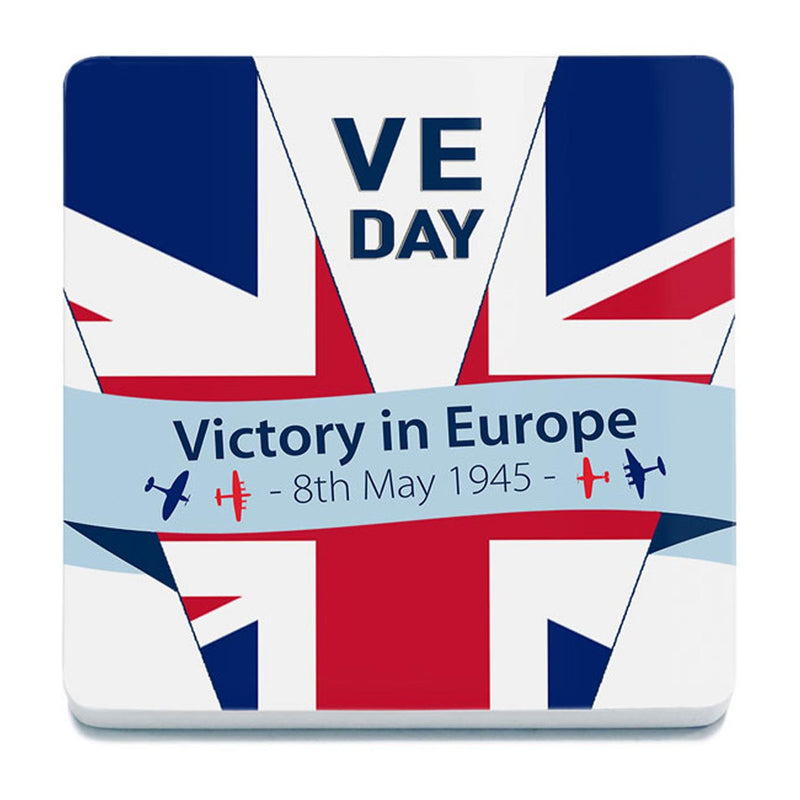 VE Day White Coaster