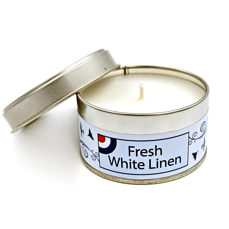 RAF Tin Candle - White Fresh White Linen